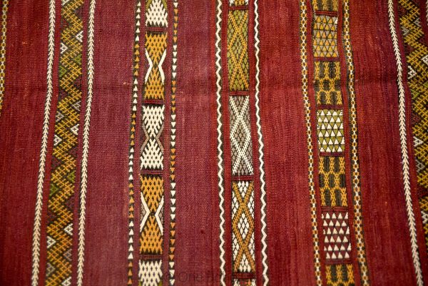 VERY OLD authentic 80s moroccan red wool carpet rug