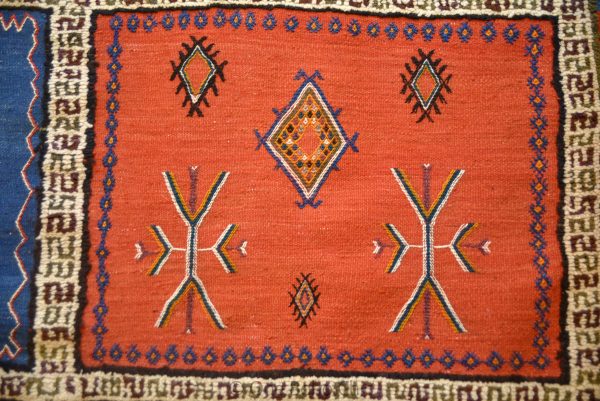 Vintage Taznakht Moroccan Rug , Handmade Moroccan Berber Rug, Handwoven Wool Rug, Tribal Bohemian Area Rug with distressed Moroccan pattern