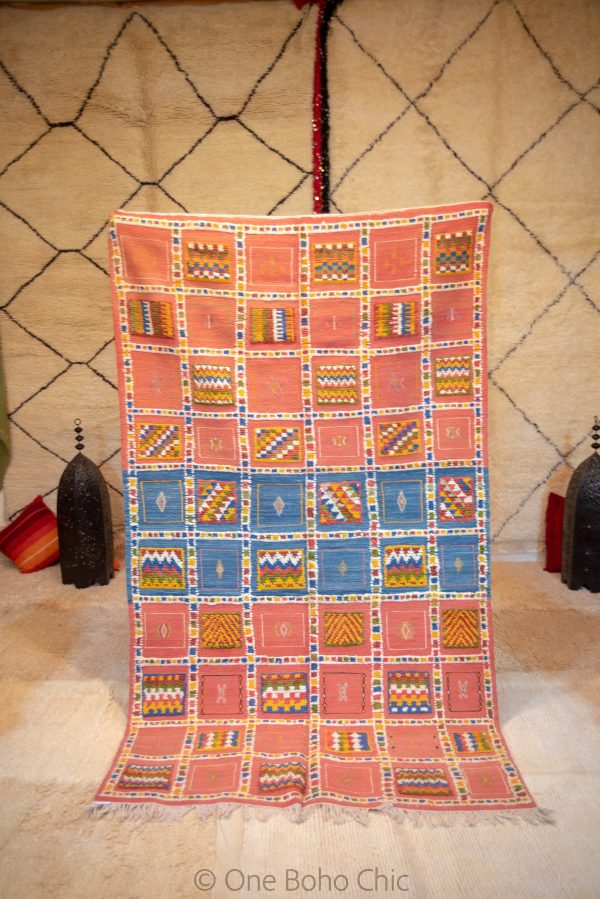 COLORFUL BERBER RUG - Vintage Boho Rug - Wool Taznakht Rug - Hand Woven Area Rug - Berber Moroccan Rug - Home Decor Gift