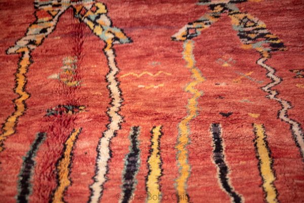 Polonaise MOROCCAN VINTAGE RUG -handmade Carpet- Beni Mrirt extra rare and high density Rug - Caucasian Rug