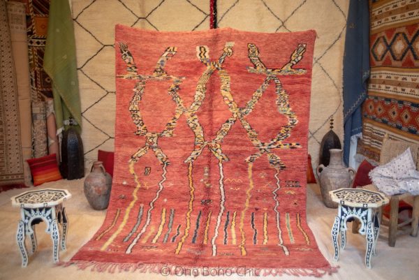 Polonaise MOROCCAN VINTAGE RUG -handmade Carpet- Beni Mrirt extra rare and high density Rug - Caucasian Rug