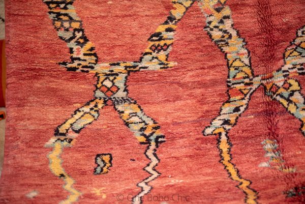 Polonaise MOROCCAN VINTAGE RUG -handmade Carpet- Beni Mrirt extra rare and high density Rug - Caucasian Rug