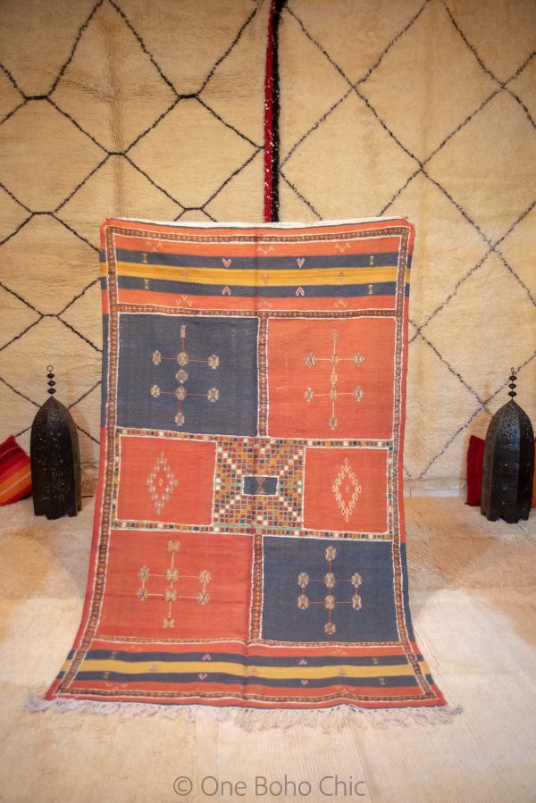 ANTIQUE BERBER RUG - Vintage Area Rug - Multi Colored Rug - Taznakht Area Rug - Traditional Carpet - Soft Wool Rug