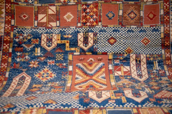 Vintage Polonaise Moroccan Rug , Handmade Moroccan Berber Rug, Handwoven Wool Rug, Tribal Bohemian Area Rug with distressed Moroccan pattern