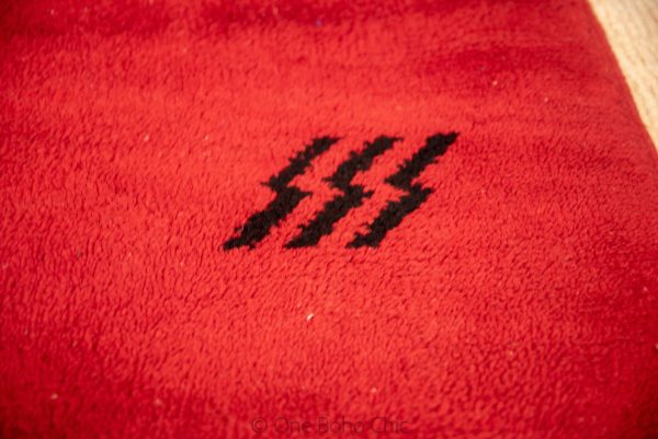 RED WOOL RUG - Antique Mrirt Rug - Vintage Floor Carpet - Red Moroccan Rug - Living Room Gift - Organic Wool Rug