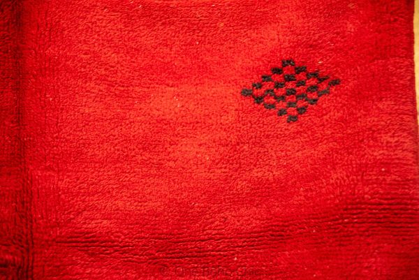 RED WOOL RUG - Antique Mrirt Rug - Vintage Floor Carpet - Red Moroccan Rug - Living Room Gift - Organic Wool Rug