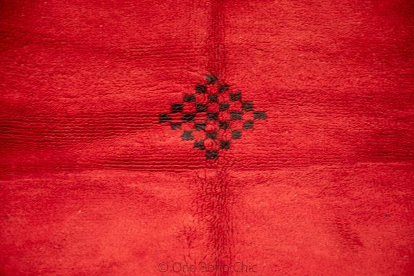 RED WOOL RUG - Antique Mrirt Rug - Vintage Floor Carpet - Red Moroccan Rug - Living Room Gift - Organic Wool Rug