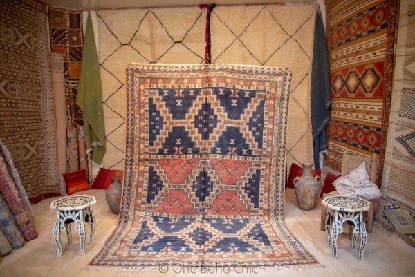 Vintage Erased Textures Moroccan Rug