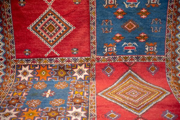 TAZNAKHT AREA RUG - Antique Wool Carpet - Hand Woven Rug - Natural Wool Carpet - Geometric Wool Rug - Multi Coloured Rug, Handmade Arts