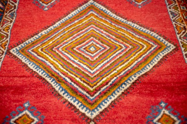 TAZNAKHT AREA RUG - Antique Wool Carpet - Hand Woven Rug - Natural Wool Carpet - Geometric Wool Rug - Multi Coloured Rug, Handmade Arts