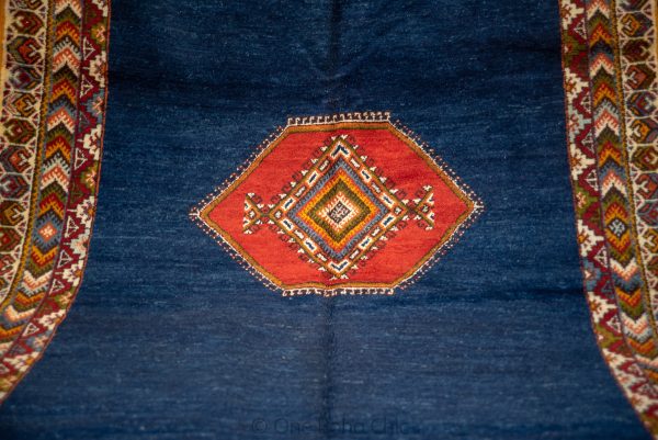 Vintage 80s Taznakht Moroccan Rug , Handmade Moroccan Rug, Handwoven Wool Rug, Tribal Bohemian Area Rug with distressed Moroccan pattern