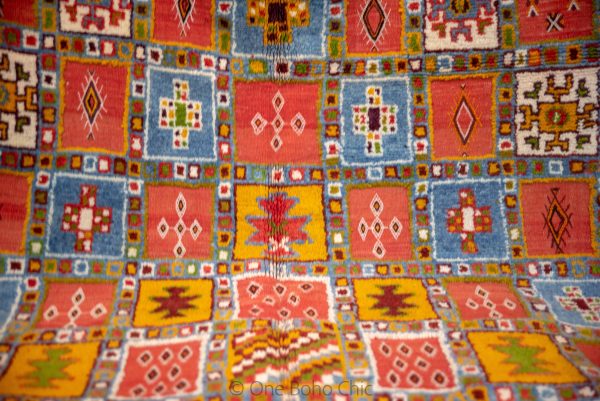 VINTAGE MOROCCAN RUG - Colorful Wool Rug - Moroccan Wool Carpet - Taznakht Area Rug - Boho Berber Rug - Soft Wool Rug