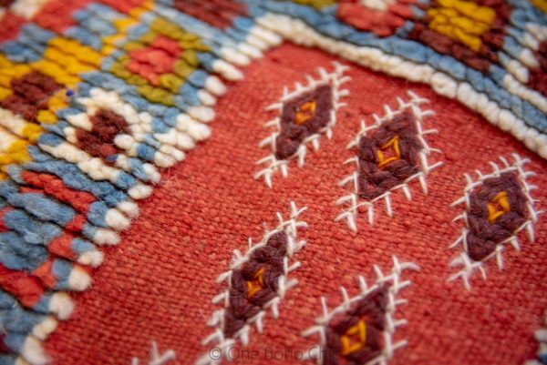 VINTAGE MOROCCAN RUG - Colorful Wool Rug - Moroccan Wool Carpet - Taznakht Area Rug - Boho Berber Rug - Soft Wool Rug