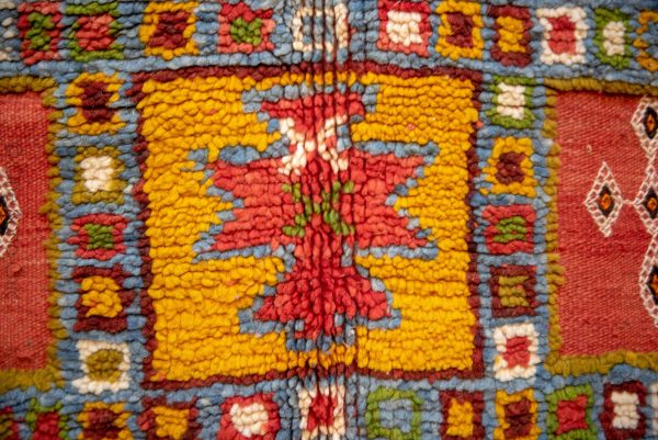 VINTAGE MOROCCAN RUG - Colorful Wool Rug - Moroccan Wool Carpet - Taznakht Area Rug - Boho Berber Rug - Soft Wool Rug
