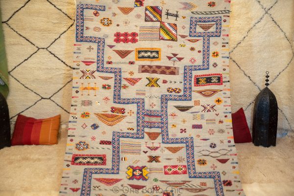 Authentic Moroccan Rug Vintage Rug Handmade Rug Beni Ourain Style Area Rug Berber Rug 5.4 Ft X 8.5 Ft 2.62cm 1.67cm