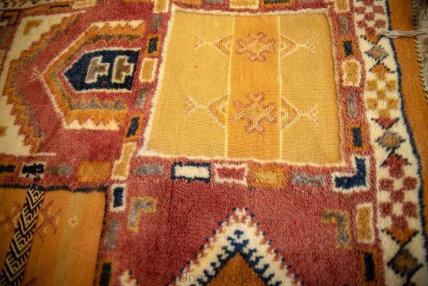 Authentic Moroccan Rug Vintage Rug Handmade Rug Beni Ourain Style Area Rug Berber Rug 5.08 Ft X 8.2 Ft 2.50cm 1.55cm