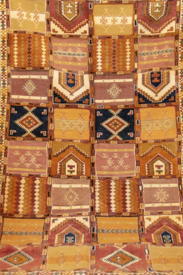 Authentic Moroccan Rug Vintage Rug Handmade Rug Beni Ourain Style Area Rug Berber Rug 5.08 Ft X 8.2 Ft 2.50cm 1.55cm