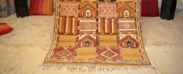 Authentic Moroccan Rug Vintage Rug Handmade Rug Beni Ourain Style Area Rug Berber Rug 5.08 Ft X 8.2 Ft 2.50cm 1.55cm