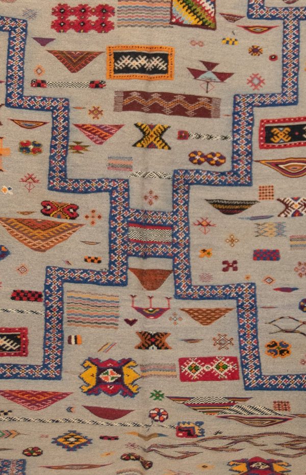 Authentic Moroccan Rug Vintage Rug Handmade Rug Beni Ourain Style Area Rug Berber Rug 5.4 Ft X 8.5 Ft 2.62cm 1.67cm