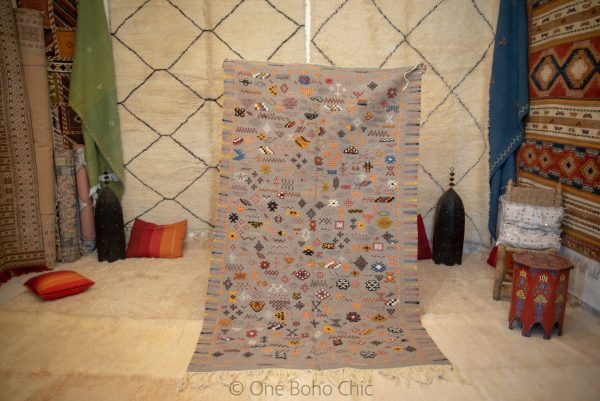 Authentic Moroccan Rug Vintage Rug Handmade Rug Beni Ourain Style Area Rug Berber Rug 8.5 ft X 5.1f