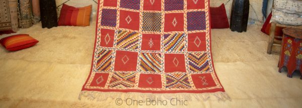 Authentic Moroccan Rug Vintage Rug Handmade Rug Beni Ourain Style Area Rug Berber Rug 7.7 Ft X 4.3 Ft 2.37 cm 1.47 cm