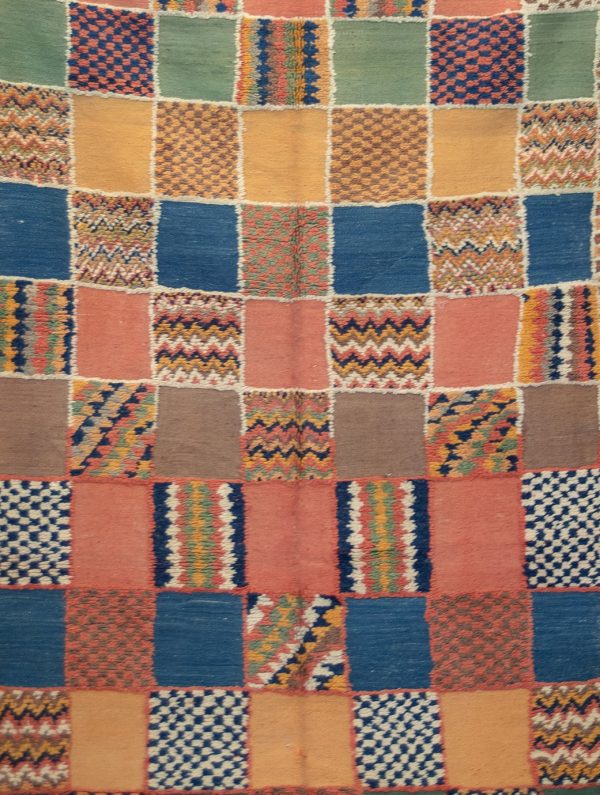 Moroccan vintage colorful berber boho Tapis Berbere beni mguild beni ourain 310 cm * 210 cm, 10*7 Feet