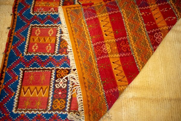 Authentic Moroccan Rug Vintage Rug Handmade Rug Beni Ourain Style Area Rug Berber Rug 7.7 Ft X 4.3 Ft 2.37 cm 1.47 cm