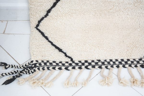 Moroccan rug Hand knotted - Beni ourain rug - all wool berber rug - handmade rug - Genuine lamb wool
