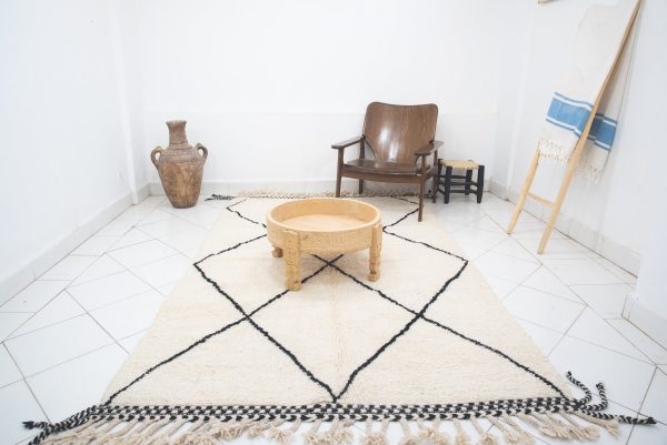 Moroccan rug Hand knotted - Beni ourain rug - all wool berber rug - handmade rug - Genuine lamb wool