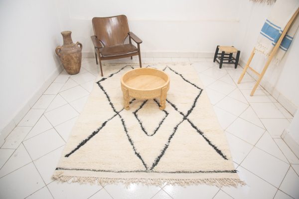 Moroccan rug Hand knotted - Beni ourain rug - all wool berber rug - handmade rug - Genuine lamb wool