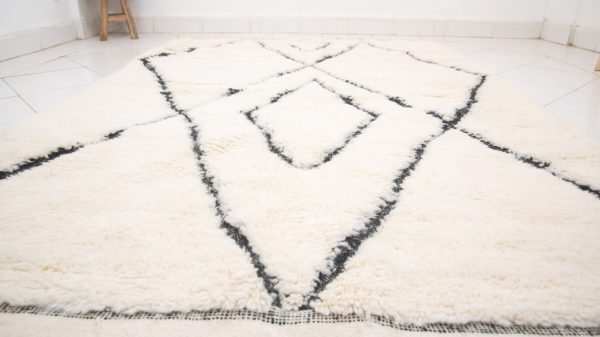 Moroccan rug Hand knotted - Beni ourain rug - all wool berber rug - handmade rug - Genuine lamb wool