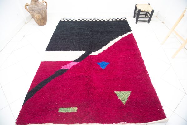 Red and black carpet,Moroccan colorful berber boho rug,Tapis marocain, marokko Teppich, alfombra marroquin