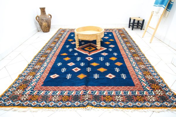 10*7 ft Diamond bleu Rug,Authentic Moroccan Rug,Hand Knotted Rug Wool Rug,Berber Teppich, Vintage Berber Rug,Moroccan ,Moroccan Carpet