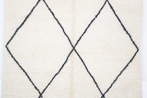Moroccan rug Hand knotted - Beni ourain rug - all wool berber rug - handmade rug - Genuine lamb wool