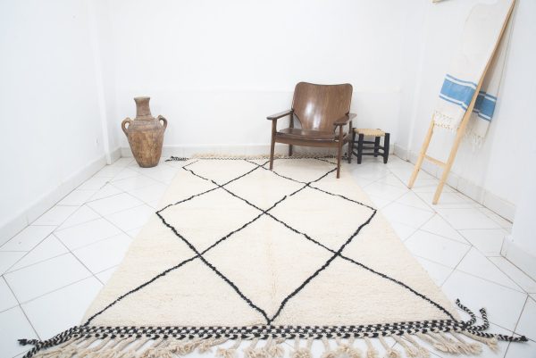 Moroccan rug Hand knotted - Beni ourain rug - all wool berber rug - handmade rug - Genuine lamb wool