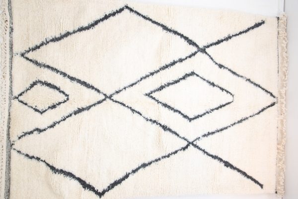 Moroccan rug Hand knotted - Beni ourain rug - all wool berber rug - handmade rug - Genuine lamb wool