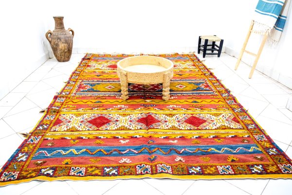 10 * 7 Ft TAZNAKHT ,Authentic Moroccan Rug,Hand Knotted Rug, Handmad Wool Rug,Berber Teppich, Vintage Berber Rug,Moroccan Teppich, Moroccan