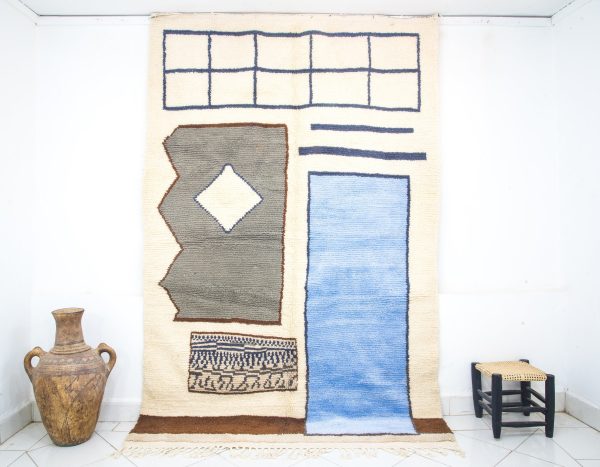 Beni Ourain Rug - Morrocan Area Rug - Authentic Tribel Rug - Handmad Wool Rug - Moroccan Rug -Vintage Berber Rug -Kilim Rug -Moroccan Carpet