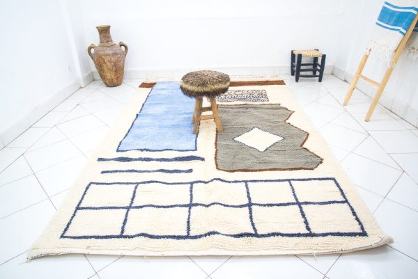 Beni Ourain Rug - Morrocan Area Rug - Authentic Tribel Rug - Handmad Wool Rug - Moroccan Rug -Vintage Berber Rug -Kilim Rug -Moroccan Carpet