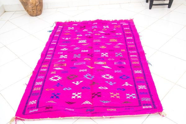 vintage moroccan pink rug - very good condition - beautiful pink handmade antique rug from morocco