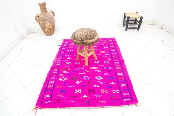 vintage moroccan pink rug - very good condition - beautiful pink handmade antique rug from morocco