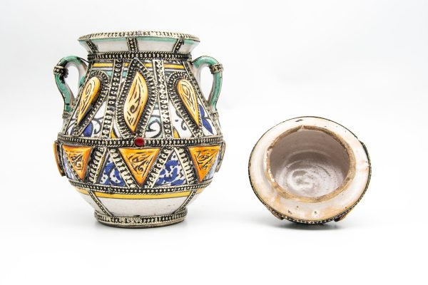 handmade Pottery Pot Moroccan vase Arabian Art Decor Table