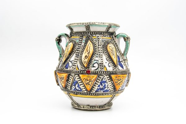 handmade Pottery Pot Moroccan vase Arabian Art Decor Table