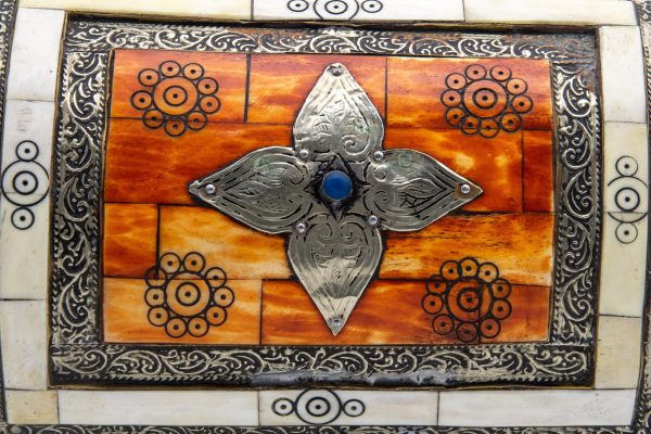 Old Moroccan chest, arabic Vintage Brass Treasure Chest