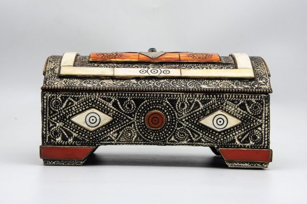 Old Moroccan chest, arabic Vintage Brass Treasure Chest