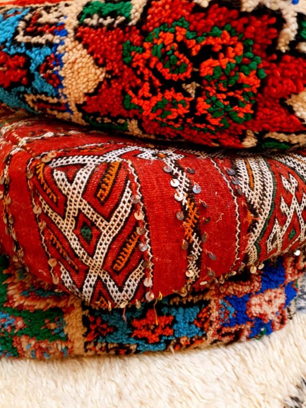 Moroccan Cushion Ottoman Moroccan Square Pouf | Filled & Unfilled Availabe | Amazing Morrocan floor pillows boho decor ideas dog rest