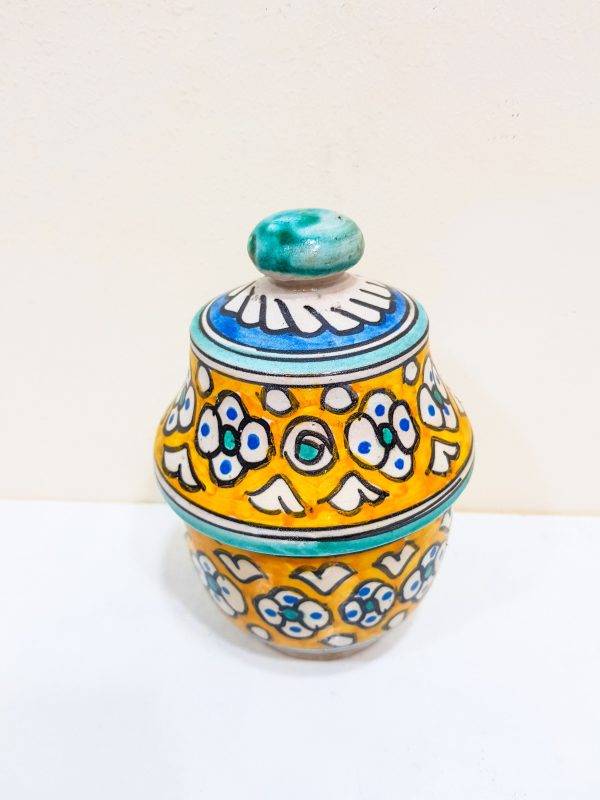 handmade Pottery Pot Moroccan vase Arabian orabge Art Decor Table