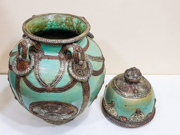 handmade Pottery Pot Moroccan vase Arabian Art Decor Table