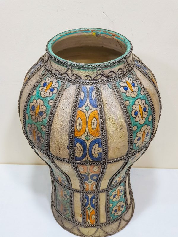 handmade Pottery Pot Moroccan vase Arabian Art Decor Table