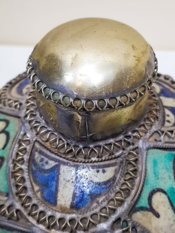 handmade Pottery Pot Moroccan vase Arabian Art Decor Table